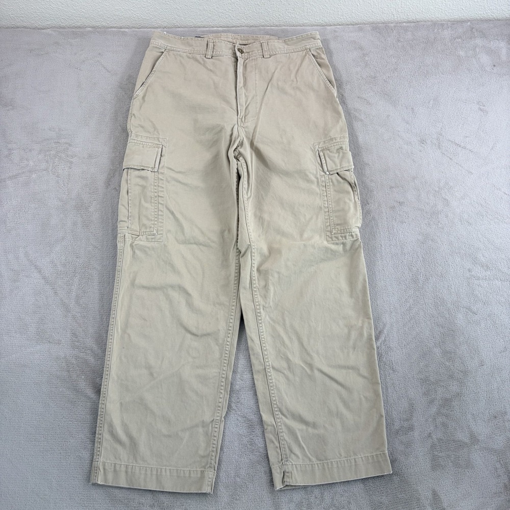 Vintage Polo Ralph Lauren Cargo Chino Khaki Pants Men 34x31 Paratrooper Relaxed